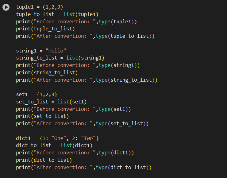 List convertion